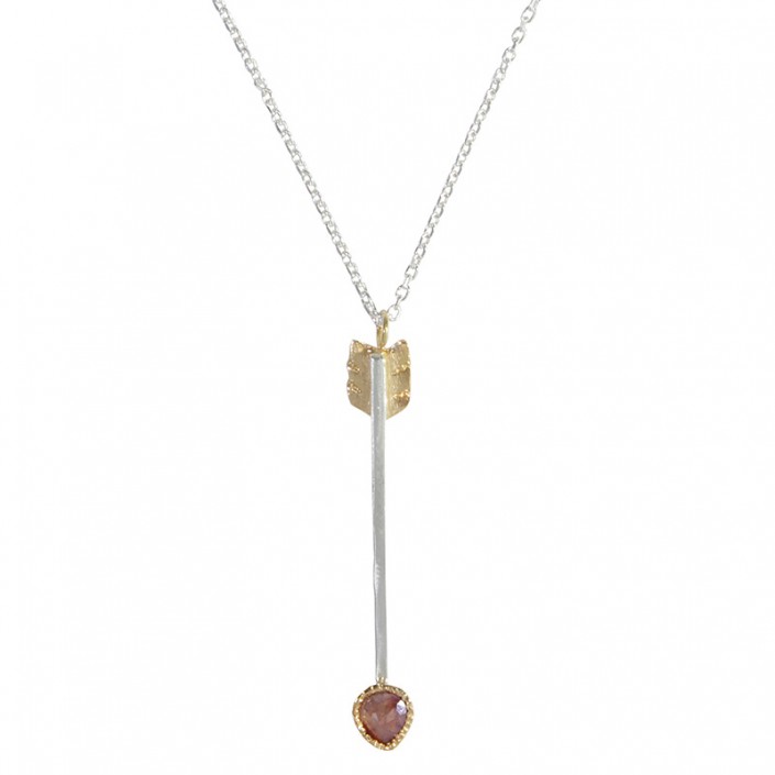 Archery_arrow necklace with rose cut diamond