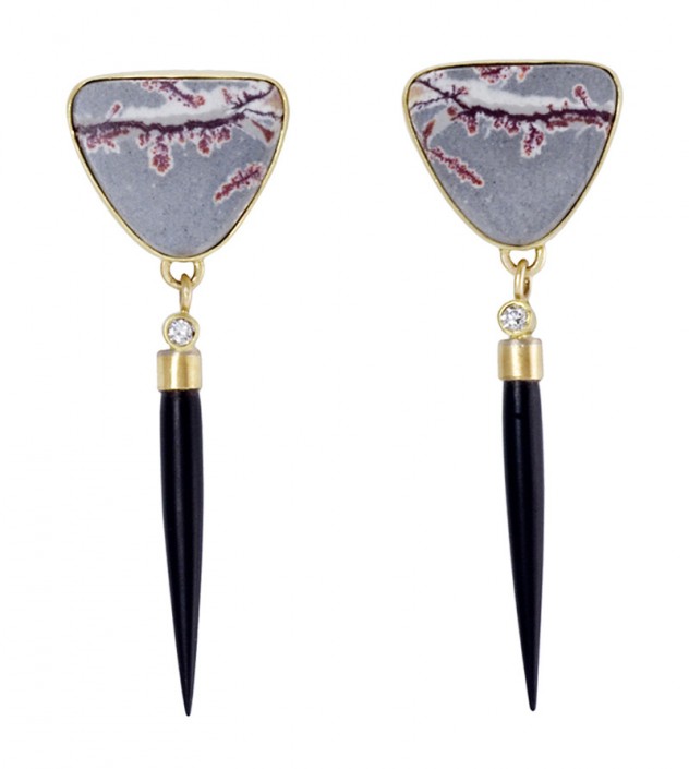 Gems_Dendritic rhyolite earrings