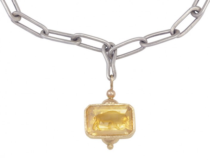 Gems_inaglio buffalo necklace