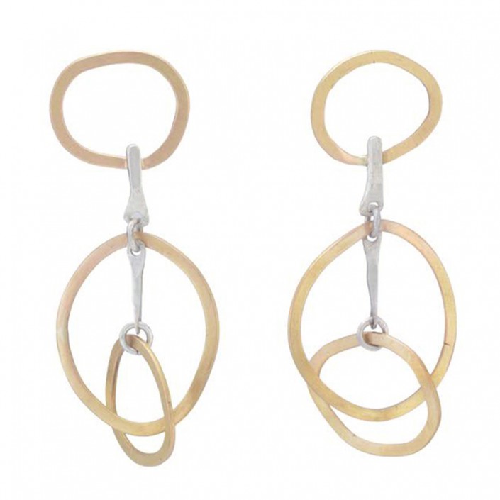 Geometric_gold circle earrings