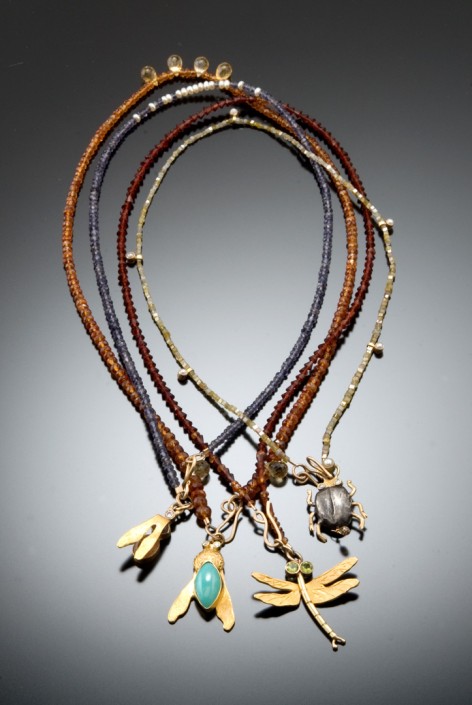 insect necklace layered
